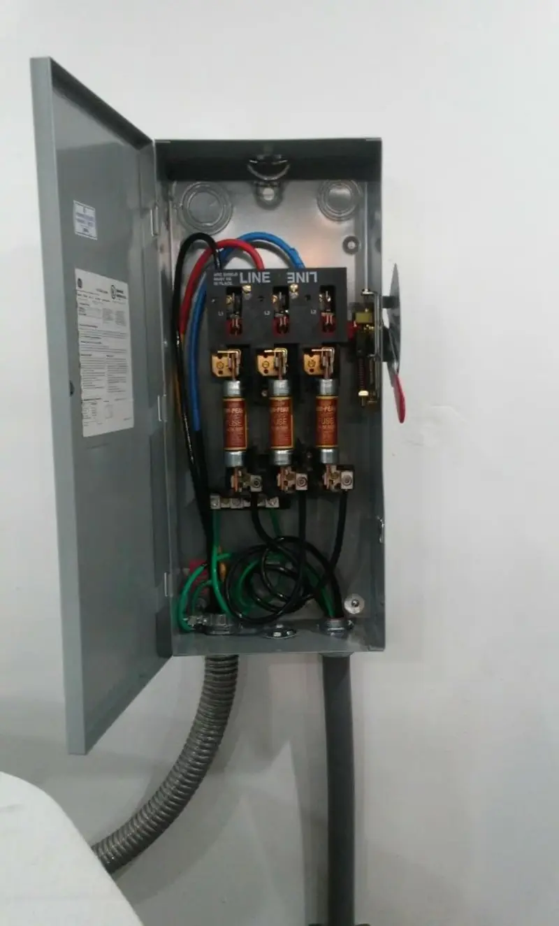Three-phase disconnect switch installed for Electrical Wiring & Rewiring in Bloomer